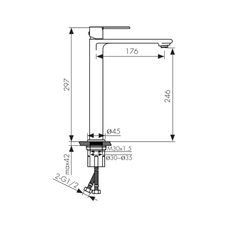 05411-15 Смеситель KAISER Serio для раковины 
